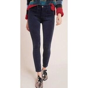 Anthropologie Pilcro Navy‎ High-Rise Skinny Corduroy Jeans